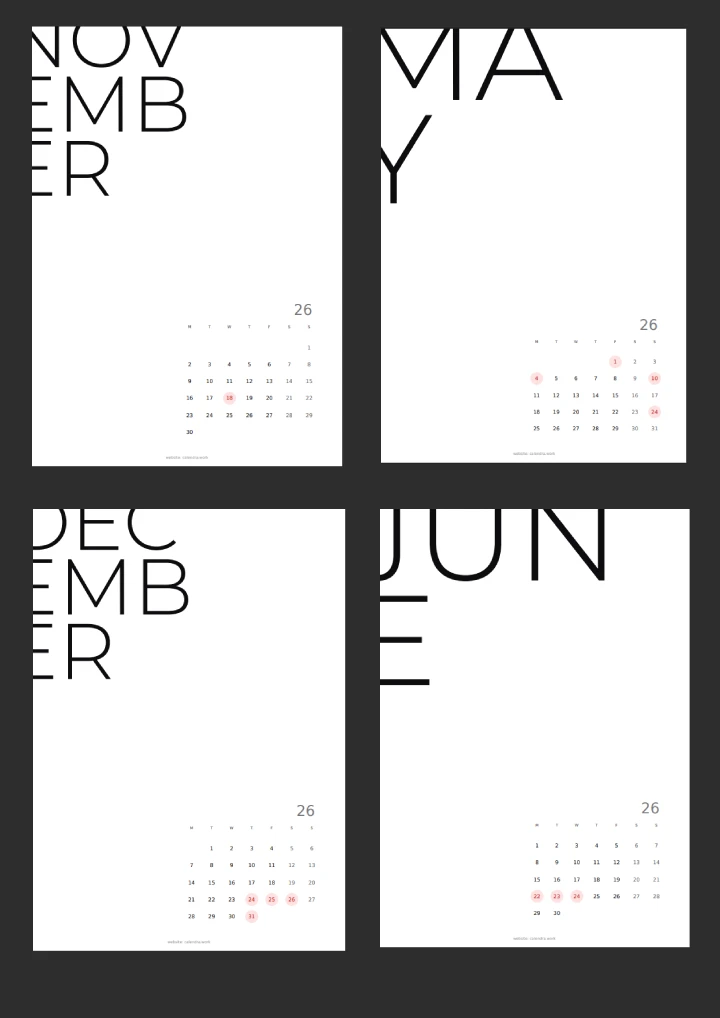 Latvia — PDF calendar preview